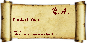 Maskal Ada névjegykártya